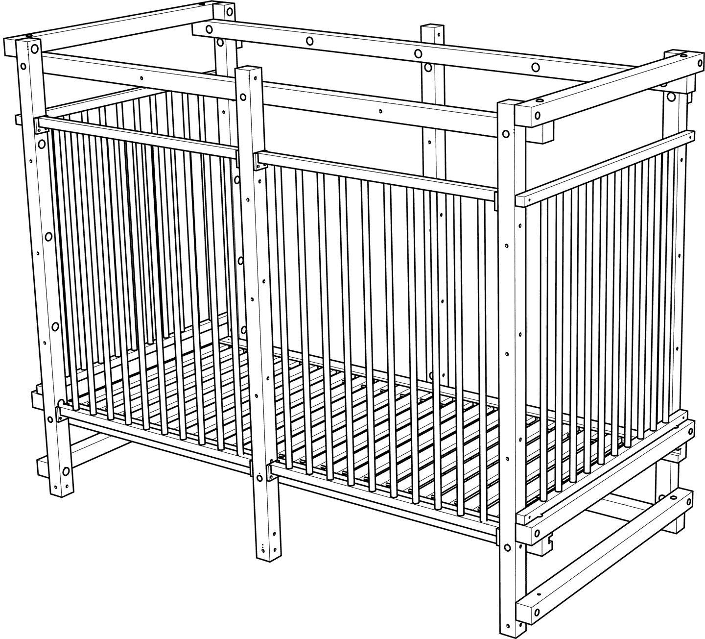 Baby cot with very high, stable bars.png Baby cot with very high, stable bars.png