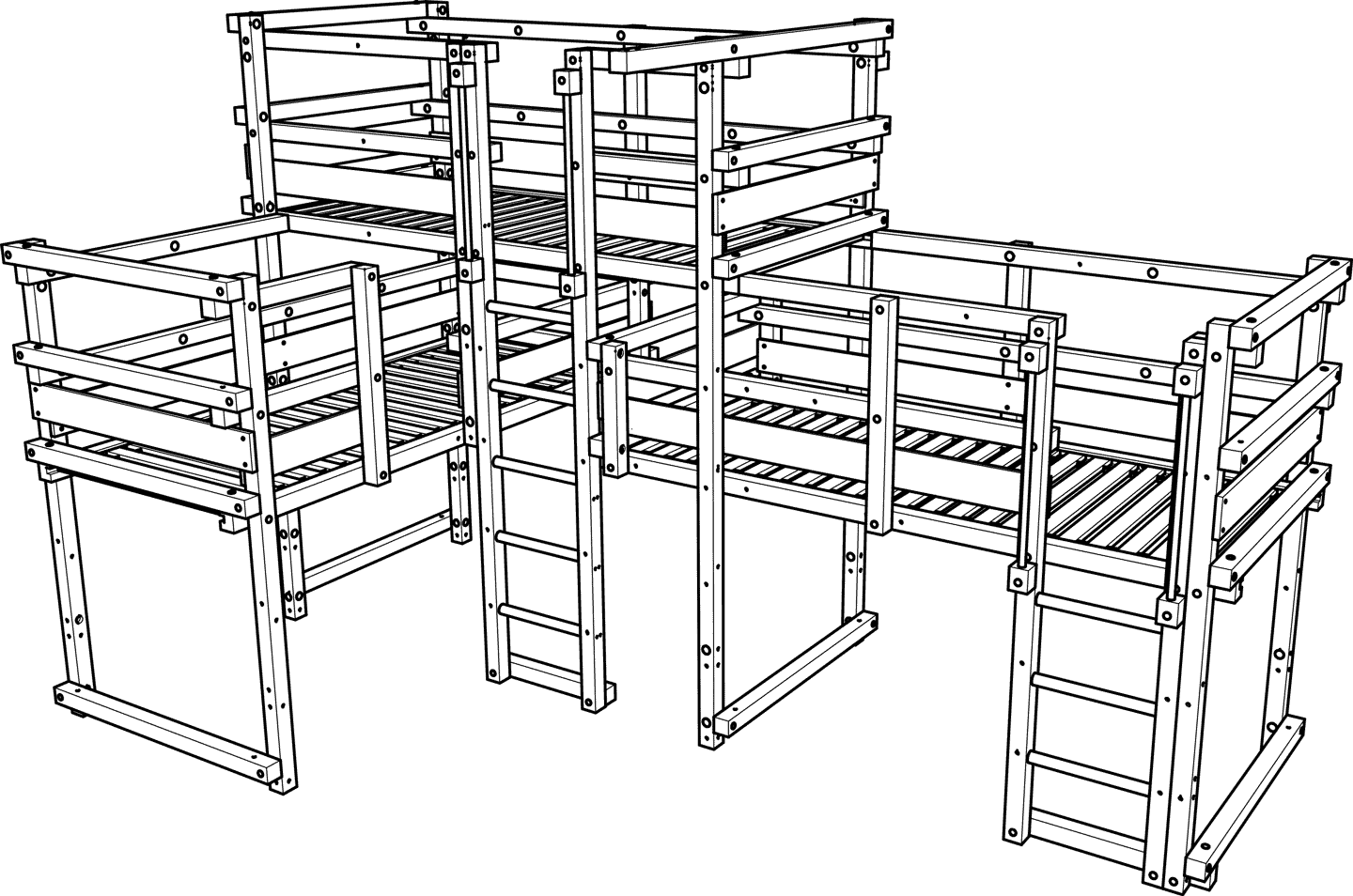 Three-children's bunk bed Three-children's bunk bed