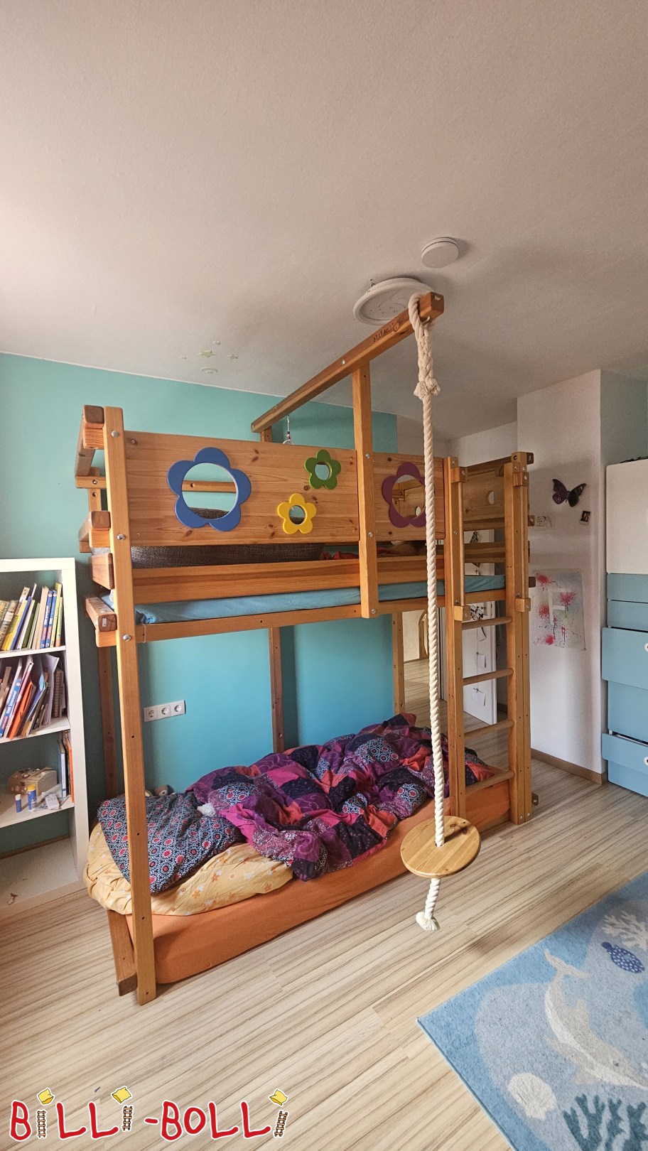 Ad 7094: Billi-Bolli loft bed that grows with the child (pine, 100 x 200 cm) Blumentraum Billi-Bolli loft bed that grows with the child (pine, 100 x 200 cm) Blumentraum (Category: Loft Bed Adjustable by Age pre-owned)