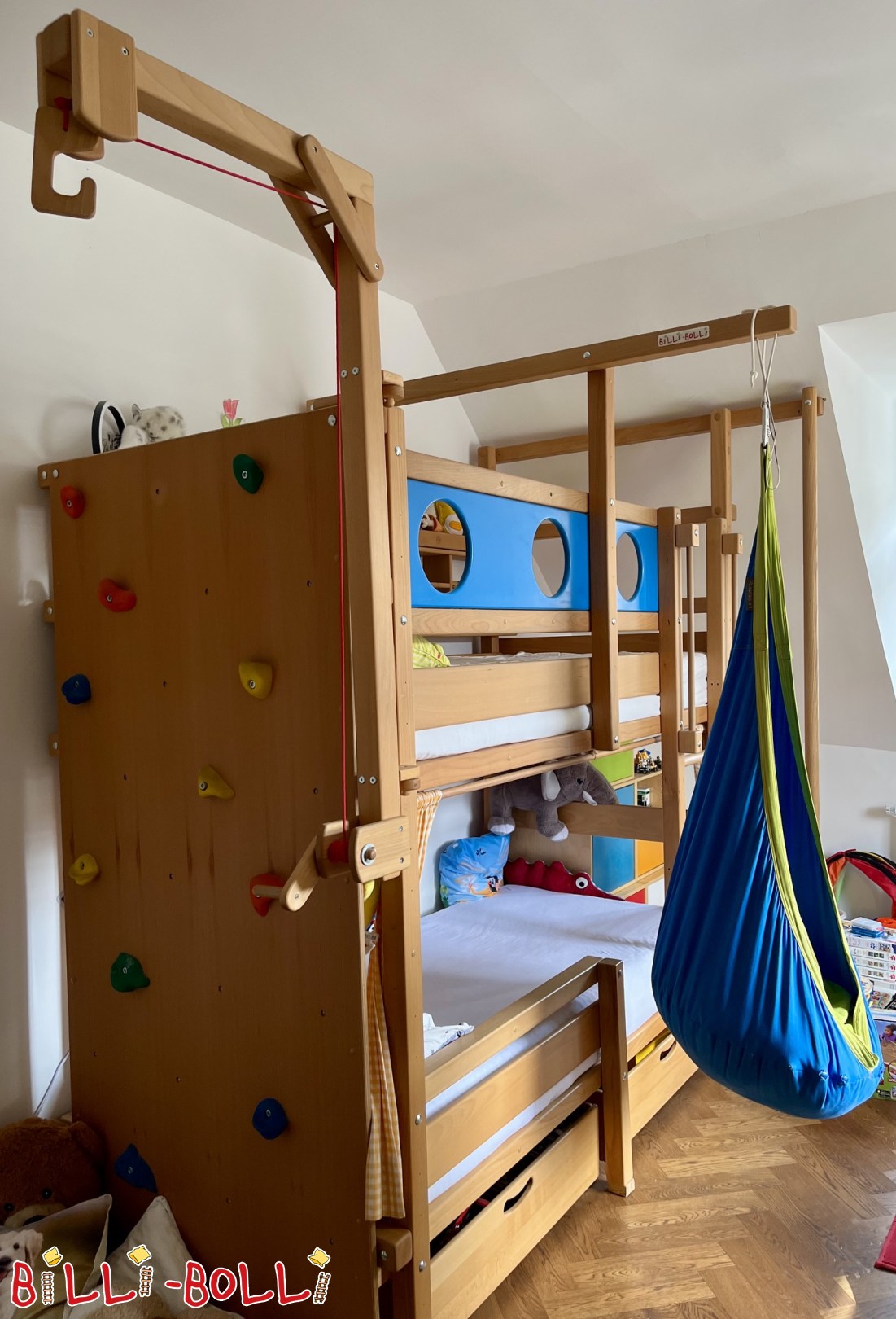 Ad 7093: Oiled-waxed beech bunk bed, 90x200 cm Oiled-waxed beech bunk bed, 90x200 cm (Category: Bunk Bed pre-owned)