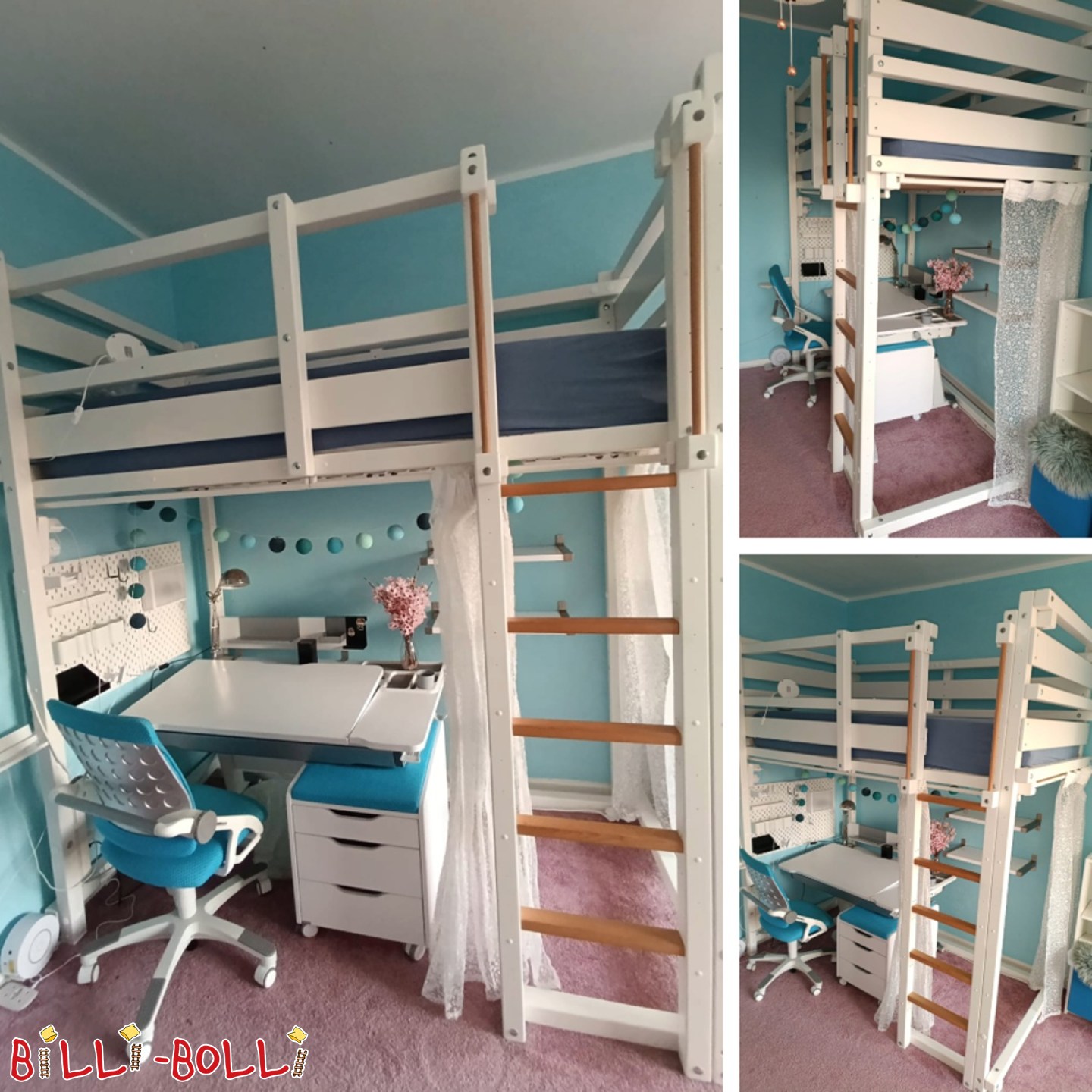 Ad 7096: Loft bed that grows with the child, extra high up to height 7 possible! Loft bed that grows with the child, extra high up to height 7 possible! (Category: Loft Bed Adjustable by Age pre-owned)
